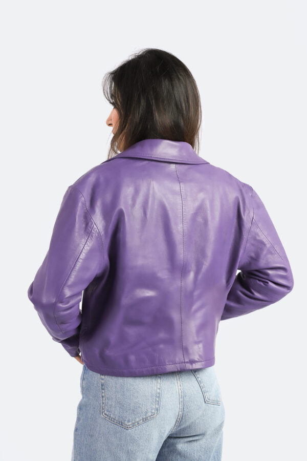 Womens Fashion Real Sheep Leather Wine Outwear Jacket - ELF20 - Image 3