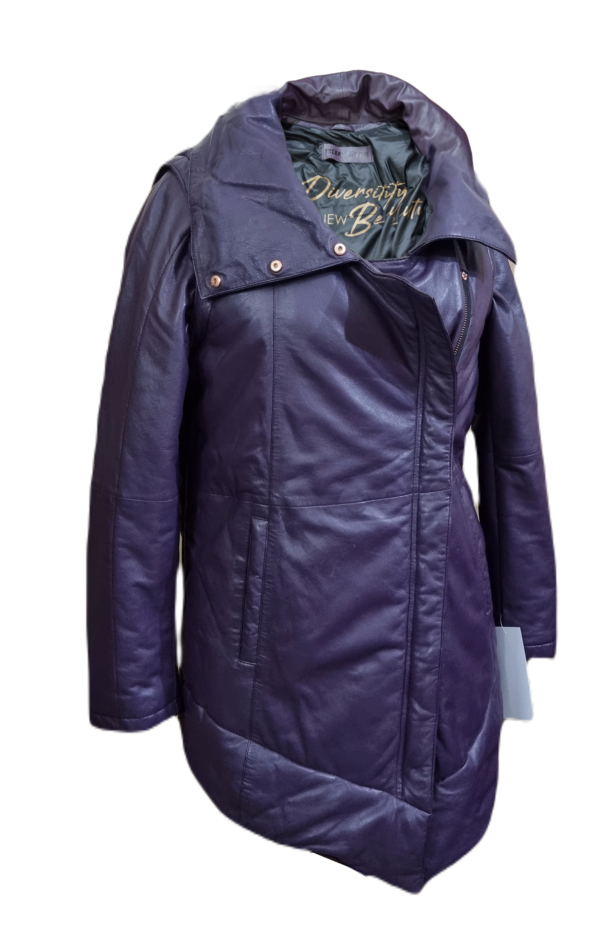 Womens Purple Jacket Lambskin Leather Fashion Designer High-Quality Stylish Jacket – ELF53 - Image 2