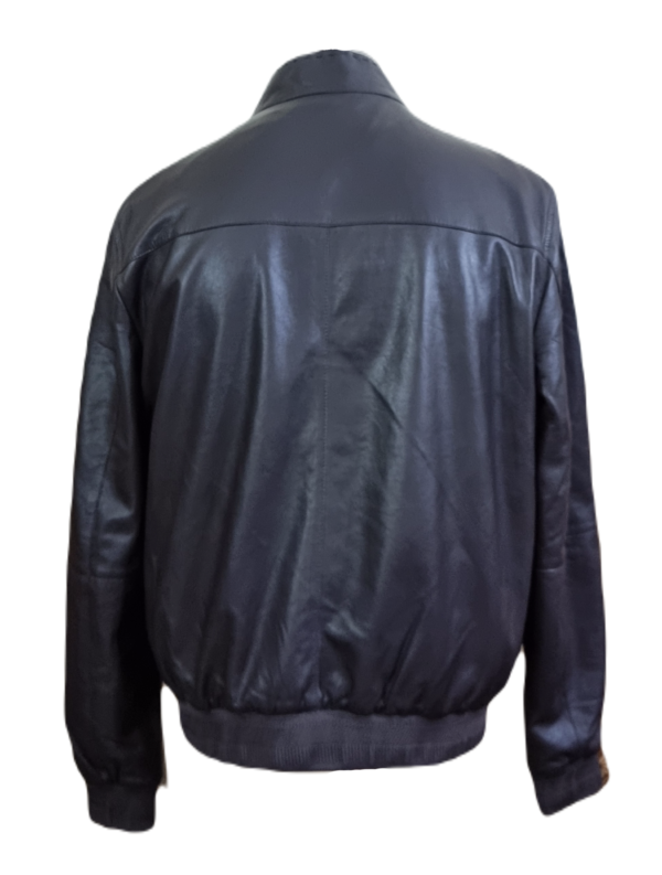 Mens Biker Style Jacket Lambskin Brown Leather Slim Fit Casual Stylish Bomber Jacket – ELM43 - Image 4