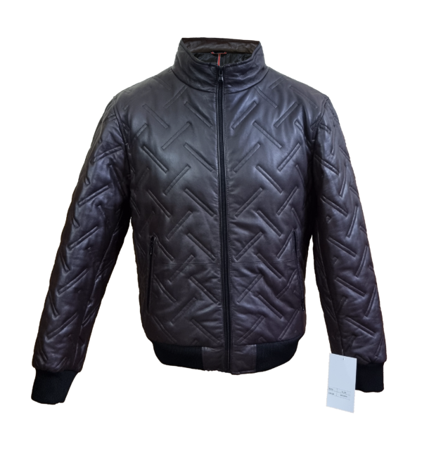 Mens Quilted Jacket Biker Style Real Sheepskin Leather Premium Quality Black Jacket – ELM51